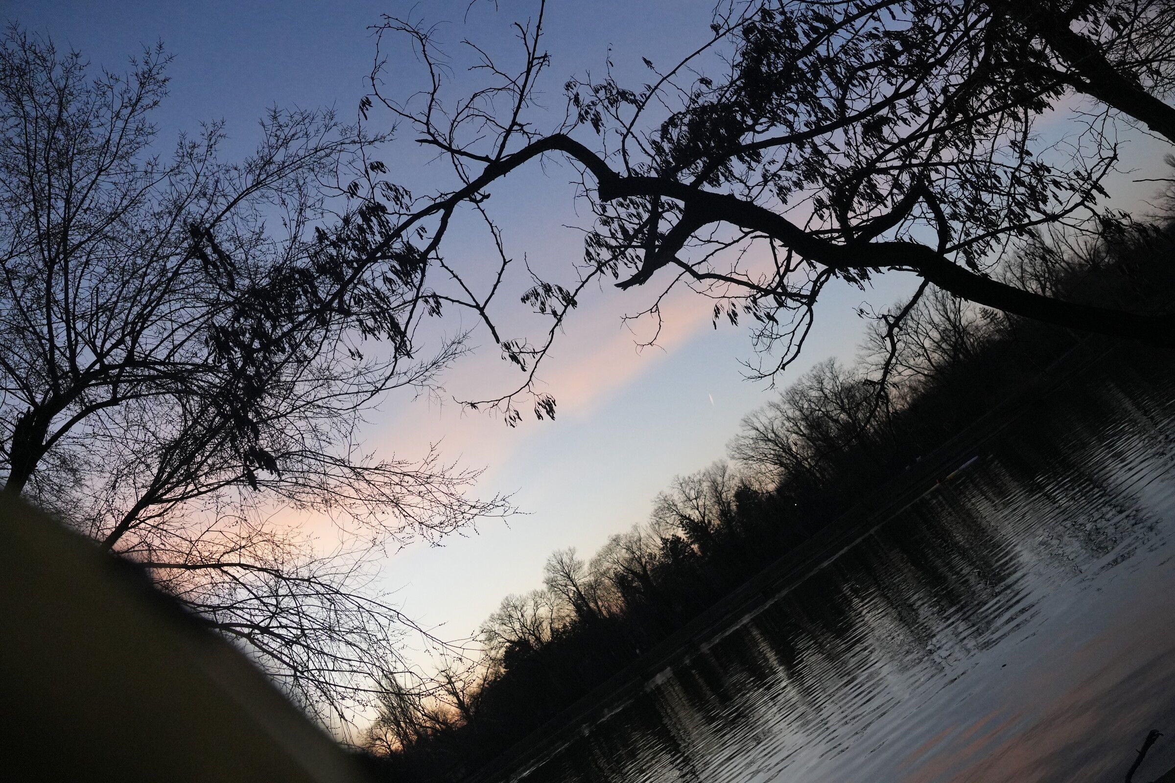 Last Light on the Weir — Bucharest, at dusk, 2026
